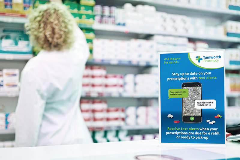pharmacy counter display signage poster chemist